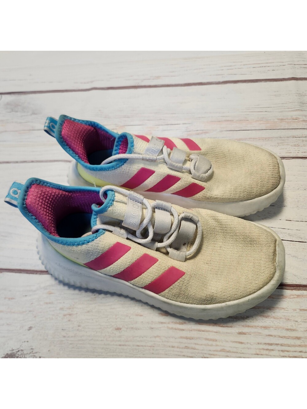 Adidas Kaptir Athletic Shoes White Pink Size 5